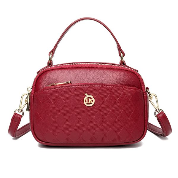 Women's Handbag Multi-layer Large Capacity Soft Leather Embossed Shoulder Messenger Bag Women's Bag Fashion - Image 7