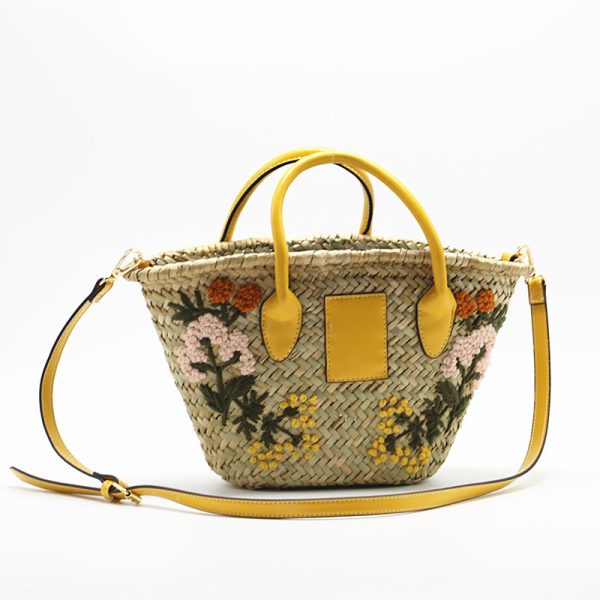 Watercress Handbag Single Shoulder Crossbody Straw Bag - Image 8