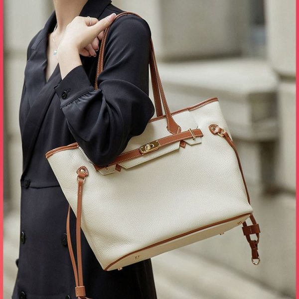 High-grade Genuine Leather Women's Bag Simple Texture Large Capacity - Image 3