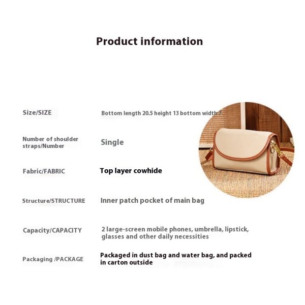 Fashionable Stylish Contrast Color Niche Style Crossbody Bag - Image 7