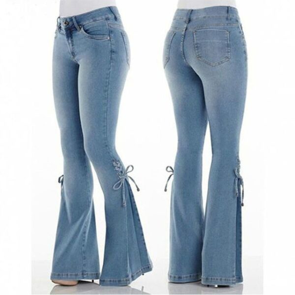 Wide-leg flared jeans - Image 4