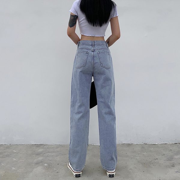 Irregular belt fashion high waist slim jeans - Image 6