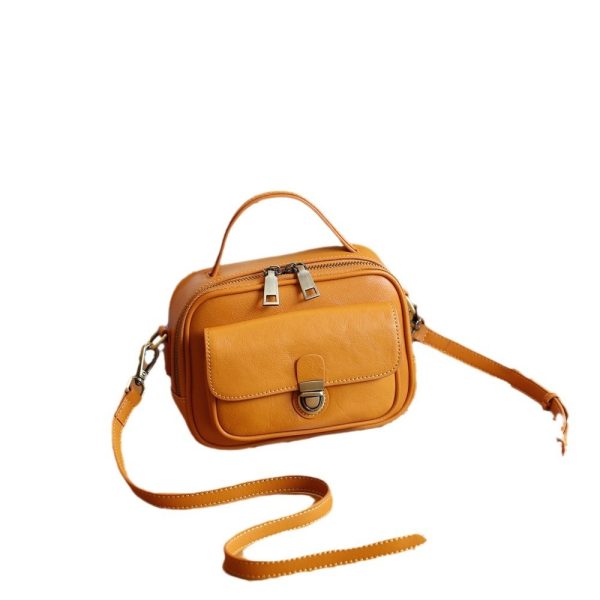 Retro Top Layer Vegetable Tanning Leather Fashion Messenger Bag - Image 5