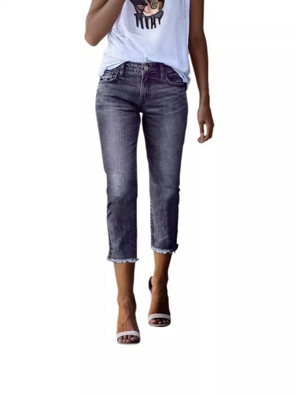 Fashionable Retro Slim-fit Stretch Jeans For Women - Image 9