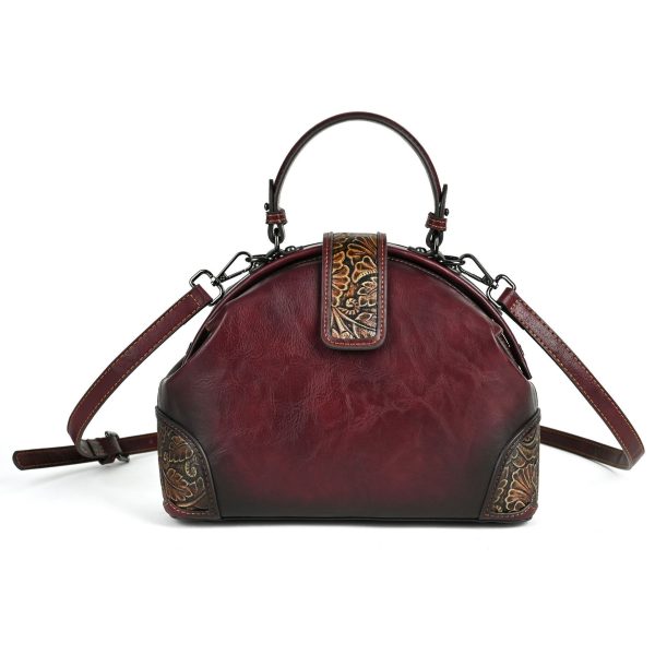 Women's Retro National Style Craft Hand-rub Color Three-dimensional Embossed Clip Bag - Image 10
