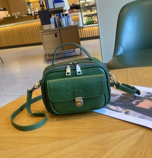 Retro Top Layer Vegetable Tanning Leather Fashion Messenger Bag - Image 3
