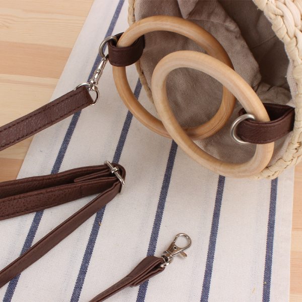 Women's Fashion Casual Natural Shell Bucket Woven Bag - Image 5