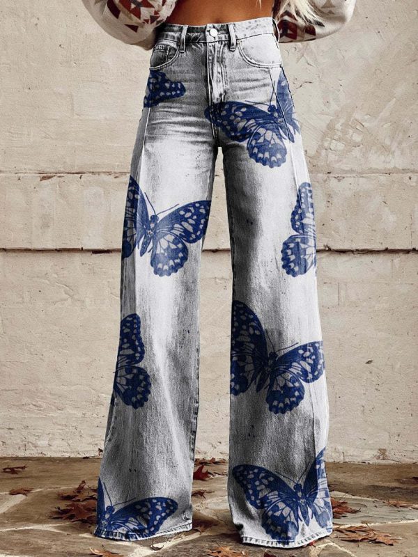 Women's Wide-leg Pants Fashion High Waist Casual Trousers 3D Printing - Image 10