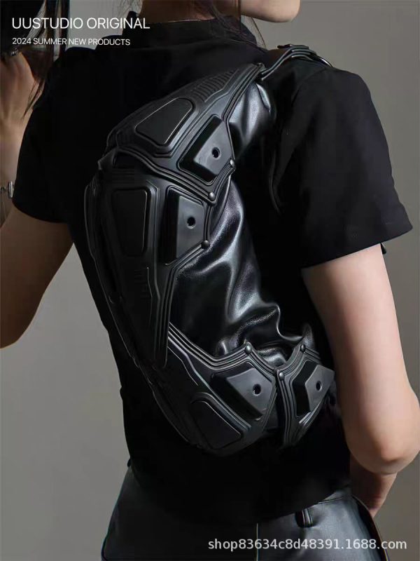 Dark Functional Underarm Crescent Crossbody Bag - Image 6