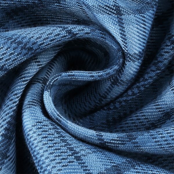 Blue check stitching straight pants - Image 4