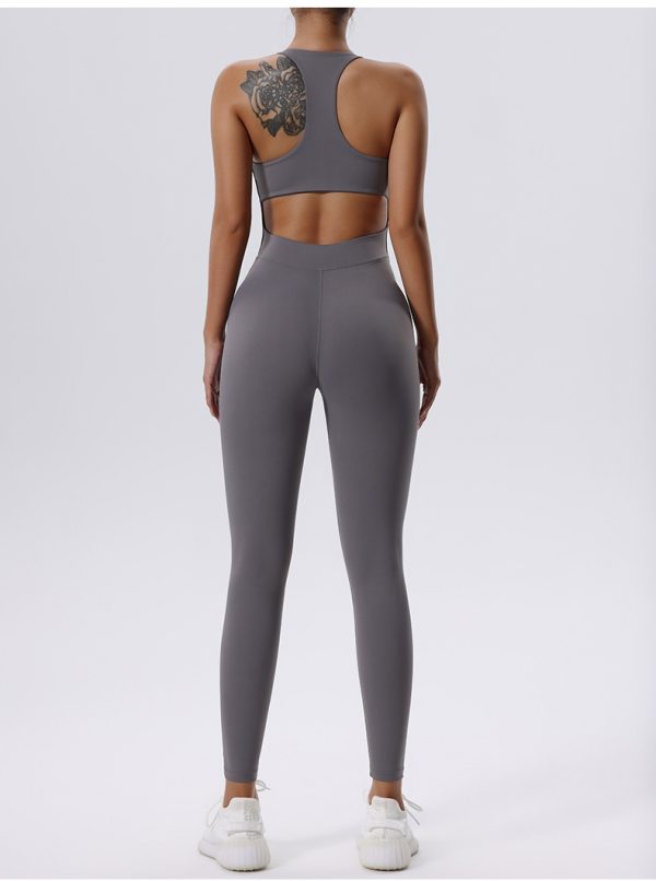 Sleeveless Vest Fitness Sports One-piece Tights For Women - Image 8