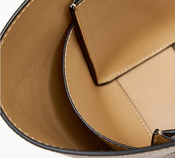 Color Block Leather All Match Commute Handbag - Image 9