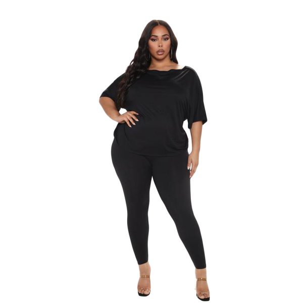 Loose Casual Back Twist Backless Solid Color Two-piece Suit - Image 6