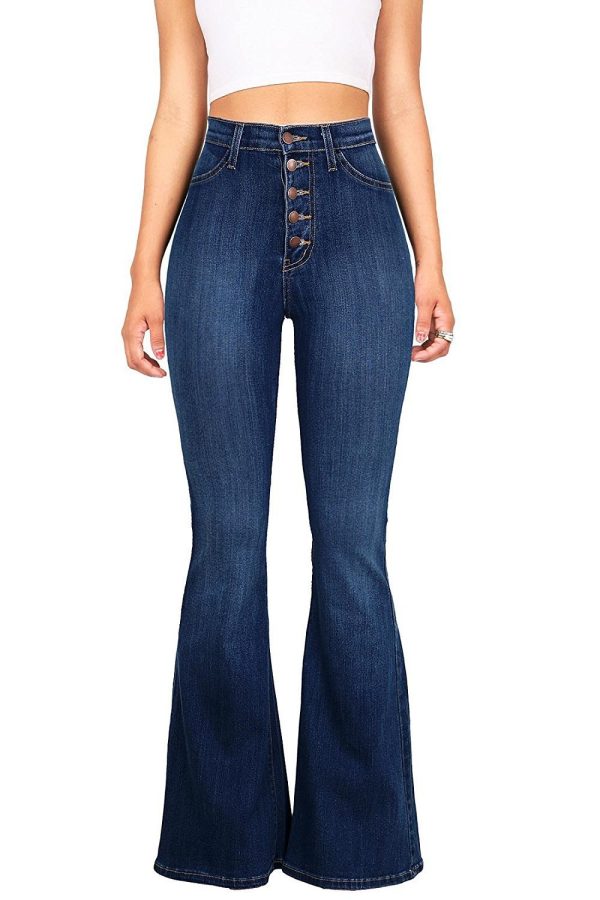 Popular Slim Fit High Waist Package Hip Denim Bell-bottom Pants - Image 6