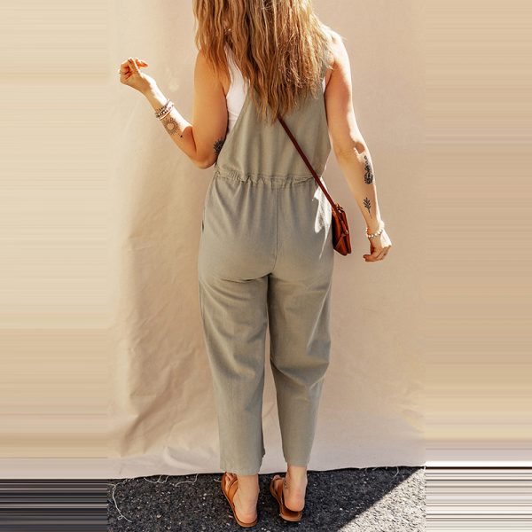 Solid Color Camisole Jumpsuit Loose Sleeveless - Image 4