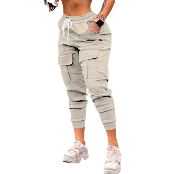 Plus Size Fashion Drawstring Bag Pocket Casual Working Pants - Image 4