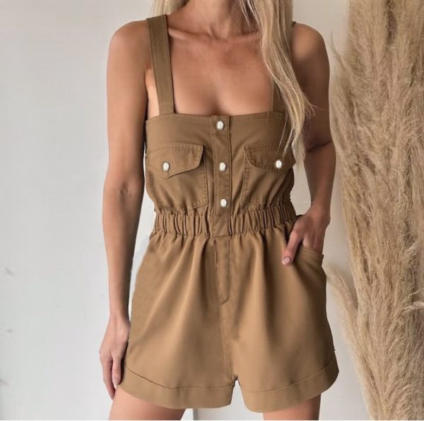 Women's Overalls Strap Denim Shorts One-piece - Image 2