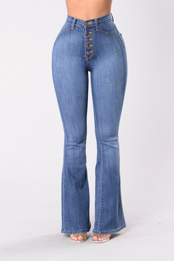 Popular Slim Fit High Waist Package Hip Denim Bell-bottom Pants - Image 3