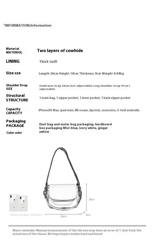 High-grade Cowhide Underarm Bag Fashion All-matching - Image 8