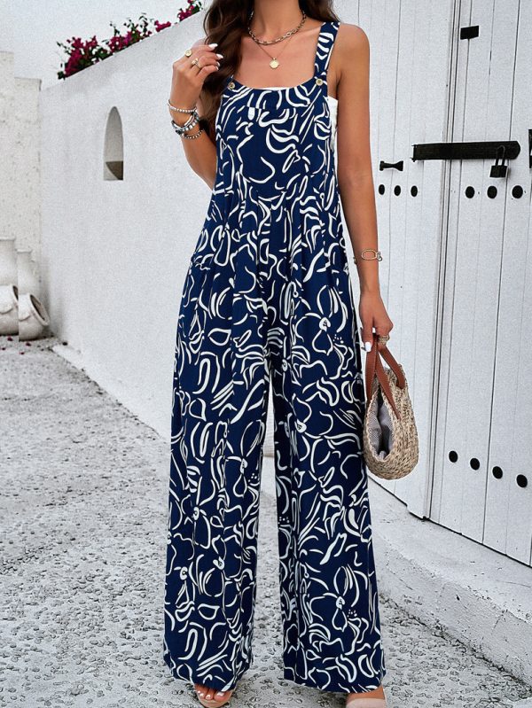 Women's Loose All-match Casual Printed Jumpsuit - Image 7