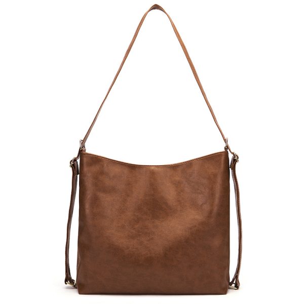 Retro Oil Waxed Leather Shoulder Large Capacity Soft Leather Soft Flat Style Messenger Bag - Image 5