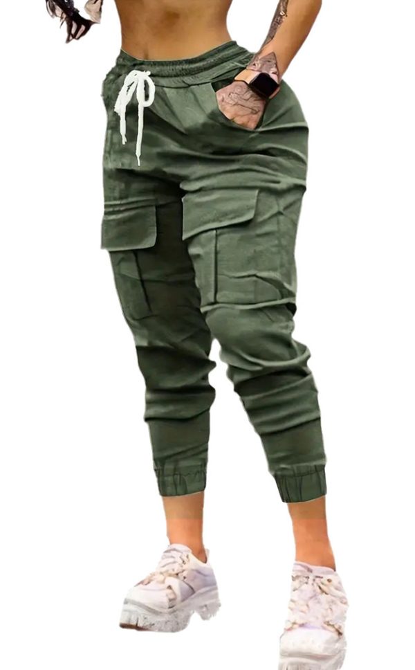 Plus Size Fashion Drawstring Bag Pocket Casual Working Pants - Image 8