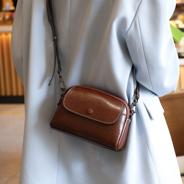 Genuine Leather Women's Shoulder Messenger Bag - Image 6