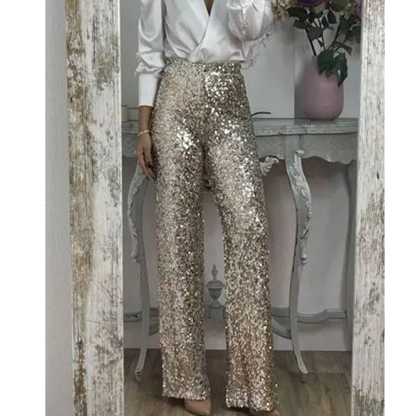 Casual Slim Stretch Multi-color Bell-bottom Pants - Image 4