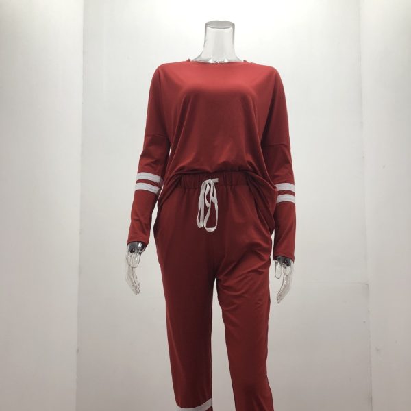 Women's Clothing Plus Size Loose-fitting Solid Color Long Sleeves Casual Suit - Image 2