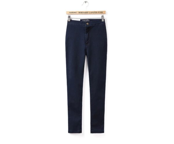 European and American women's stretch slim jeans women's slim feet pants pencil pants trousers - Image 3