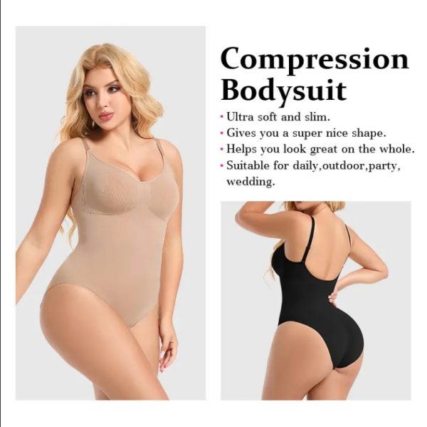 SEAMLESS One Piece Bodyshaper Ladies Shapewear Swimsuit Solid Color Stretch Full Bust Nylon Spandex Bodyshaper For Woman - Image 4