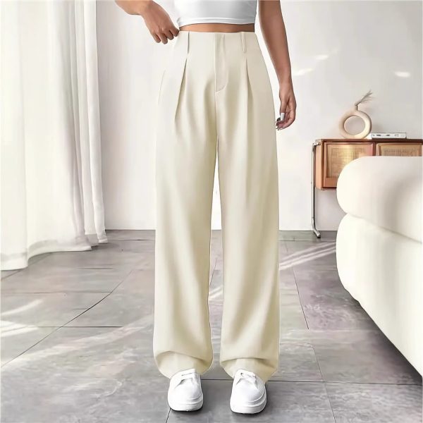 Autumn And Winter High Waist All-matching Wide Leg Leisure Suit Pants For Women - Image 3
