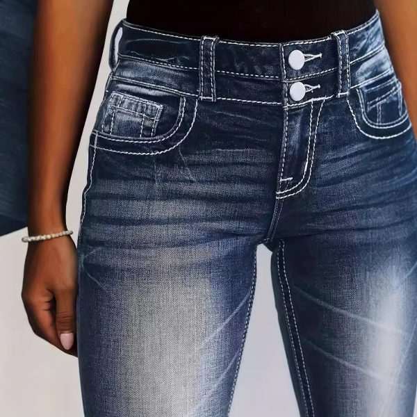 Women's Jeans High Waist Straight Slim Fit Slimming Versatile - Image 3