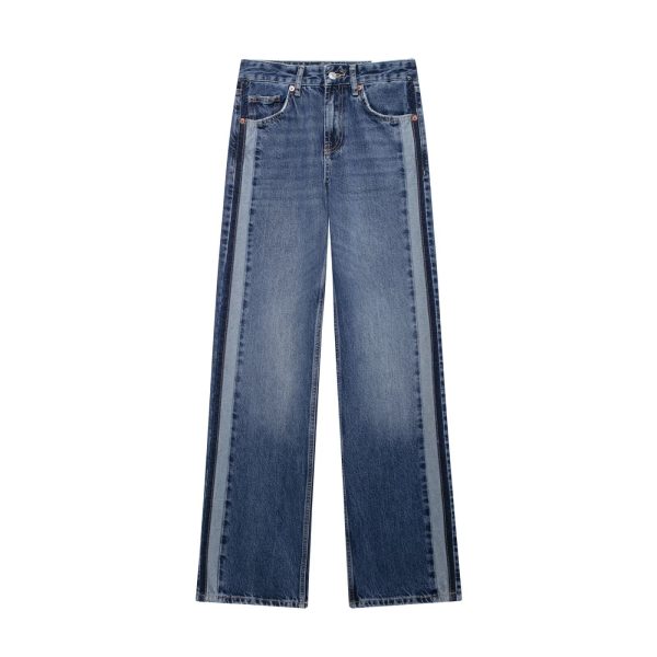 Versatile Mid-waist Straight Wide Leg Denim Trousers - Image 5