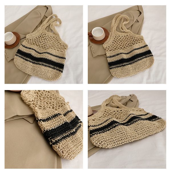 Grass Woven Hollow Bag Single Shoulder Handle - Image 2