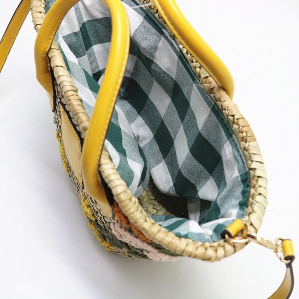 Watercress Handbag Single Shoulder Crossbody Straw Bag - Image 3