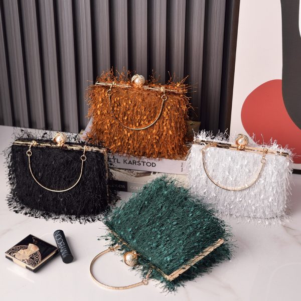 Tassel Handbags Women Dress Party Evening Bag Fashion Luxury Designer Square Bags Crossbody Shoulder Bag Ladies - Image 5