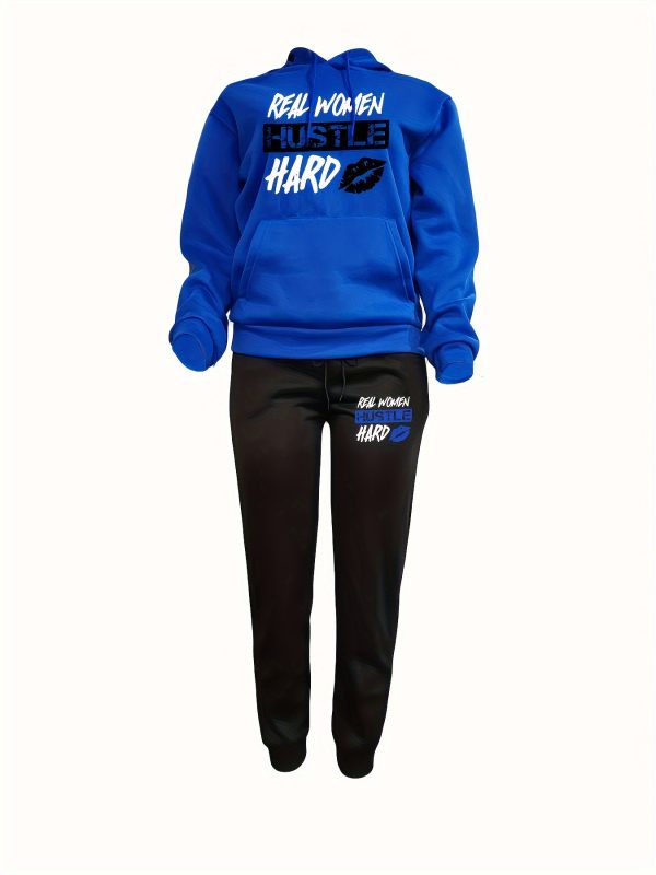 Plus Velvet Hoodie Casual Printed Sports Suit - Image 6