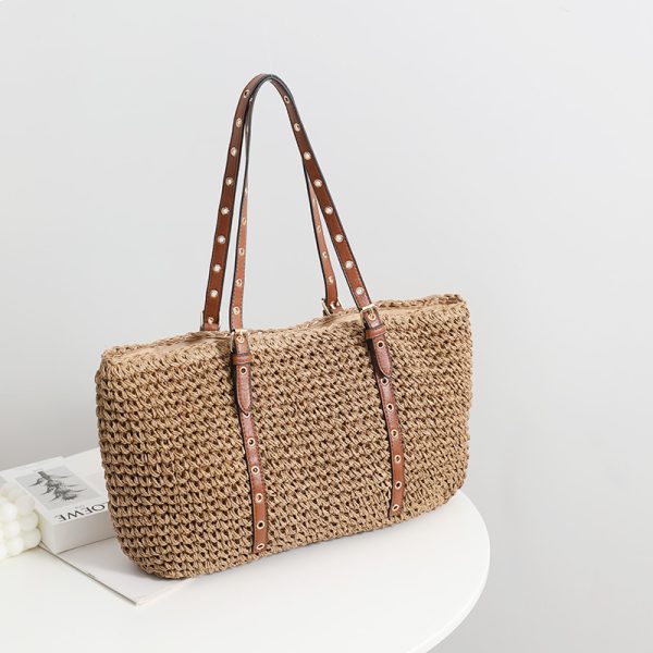Women's Fashion Simple Large-capacity Handbag Woven Bag - Image 3