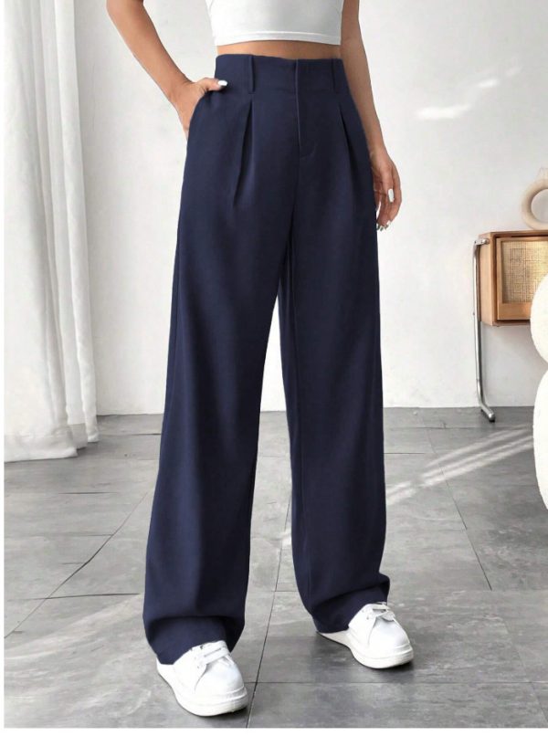 Autumn And Winter High Waist All-matching Wide Leg Leisure Suit Pants For Women - Image 10