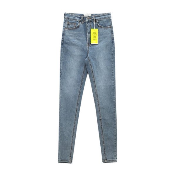 High Waist Stretch Denim Feet Pants - Image 6