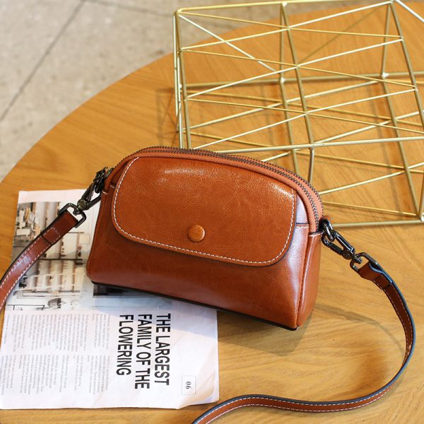 Genuine Leather Women's Shoulder Messenger Bag - Image 3