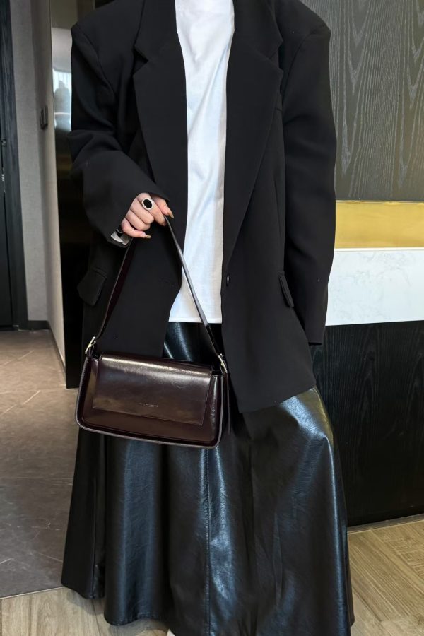 Fashion Winter All-matching Oil Wax Leather Shoulder Underarm Bag - Image 7