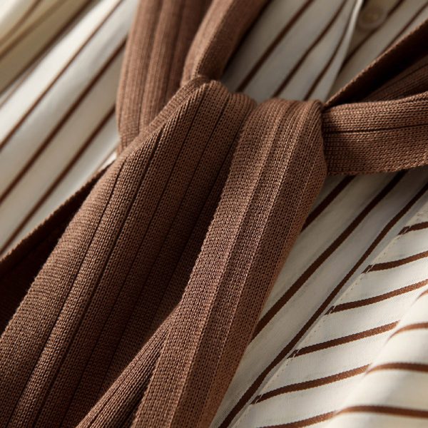 Shawl Design Niche Striped Shirt - Image 3