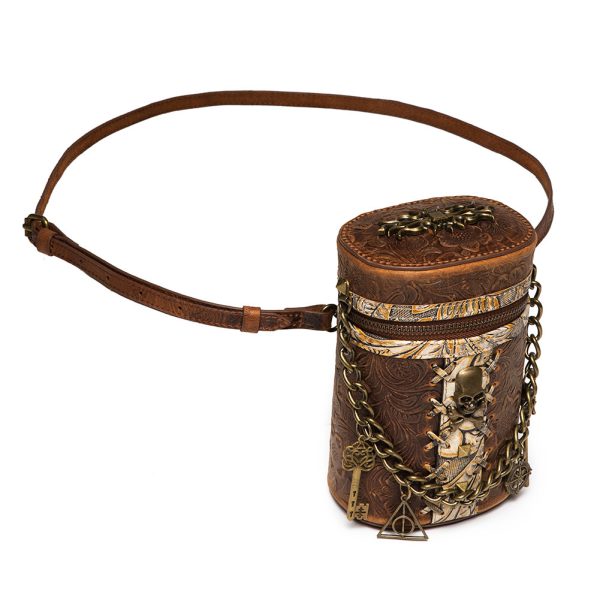 Women's Fashion Retro Head Layer Cowhide Bucket Bag - Image 5