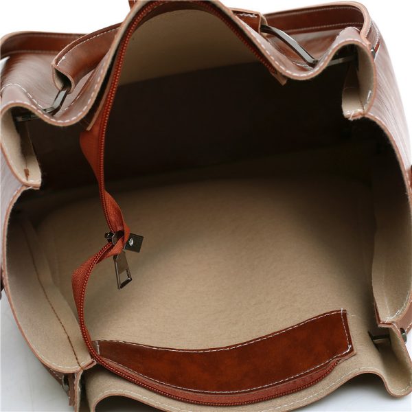 Fashion Women's Three-piece PU Portable Shoulder Bag - Image 5