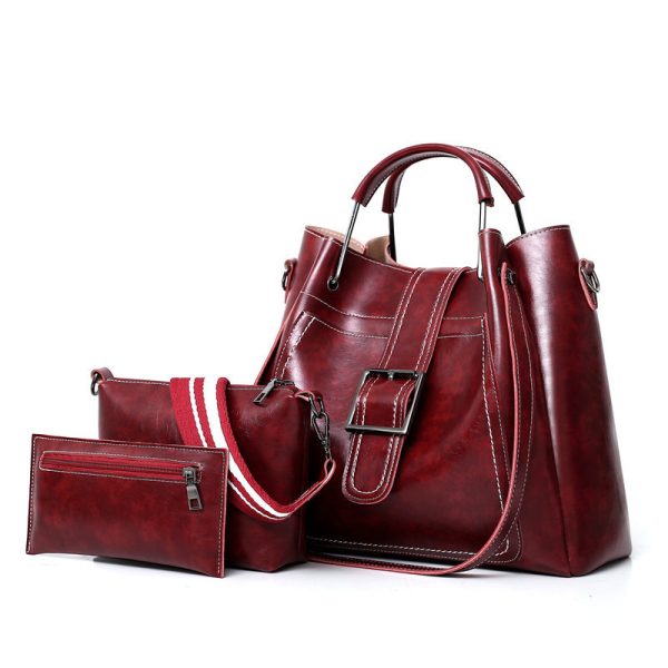 Fashion Women's Three-piece PU Portable Shoulder Bag - Image 7