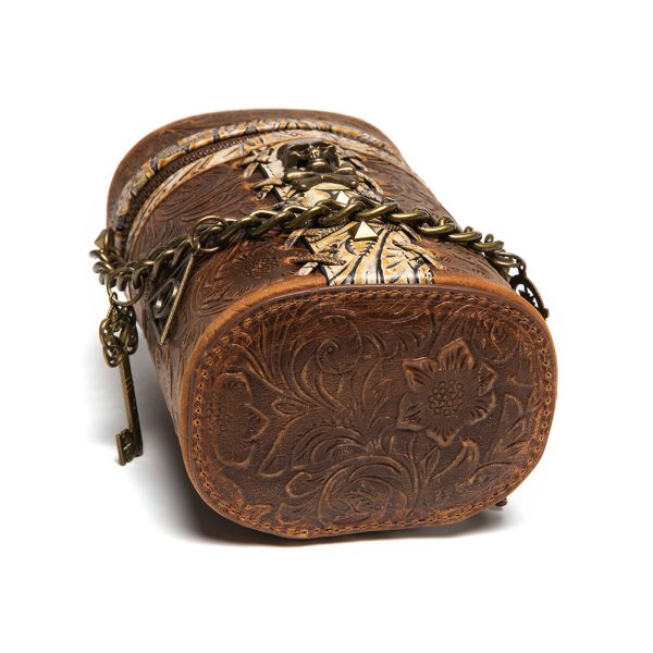 Women's Fashion Retro Head Layer Cowhide Bucket Bag - Image 2