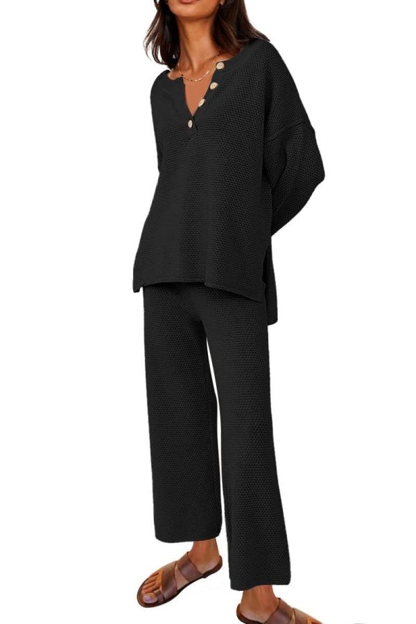 Women's Clothing Solid Color Fashion Loose Leisure Suit Two Pieces - Image 5