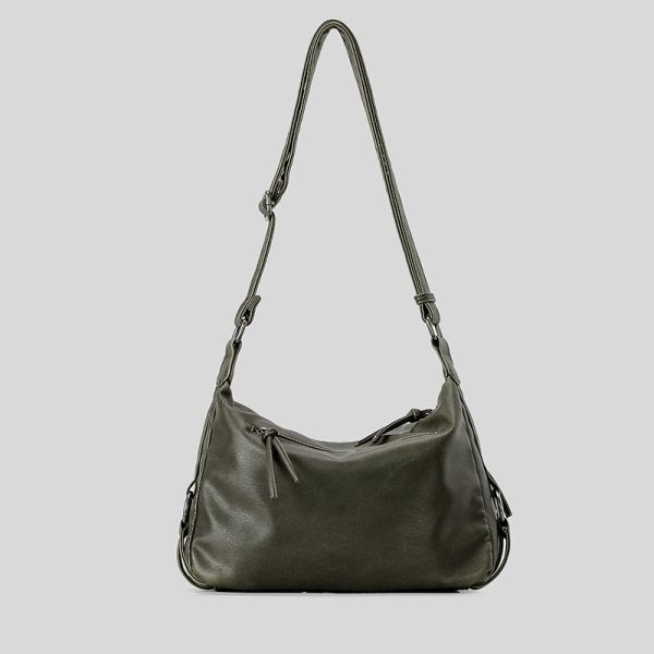 Retro Hot Girl Style Motorcycle Bag Brown Multi-pocket - Image 10